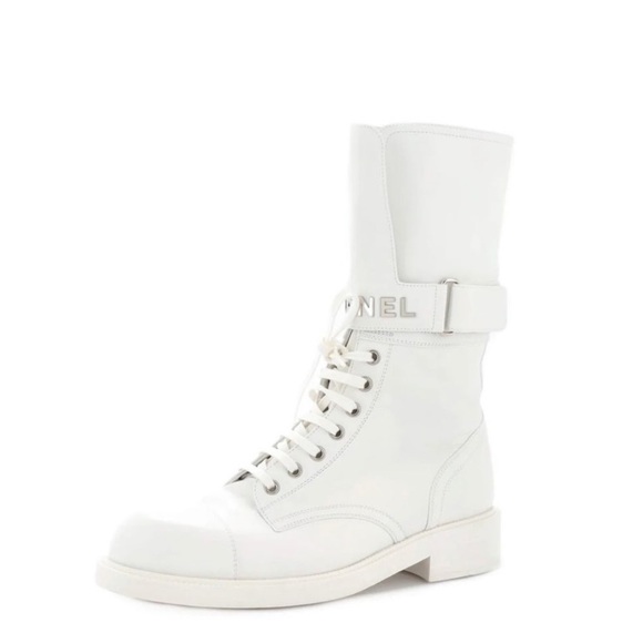 Chanel Paradise Lace Up Buckle Boots Leather Sz. 37 IT - Picture 1 of 15